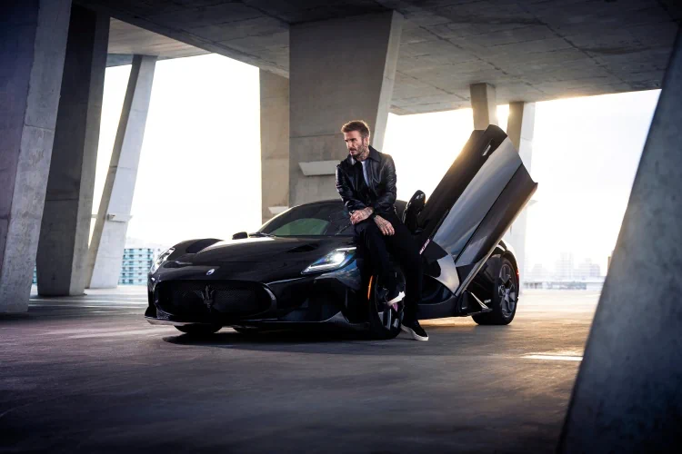 Maserati meets David Beckham. Photo by James Lipman/Maserati