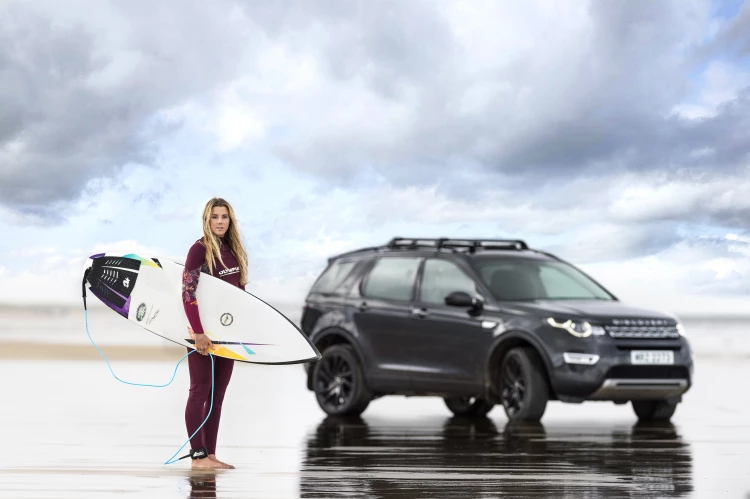 A Surfboard made from recycled plastic. Photo by Jaguar Land Rover